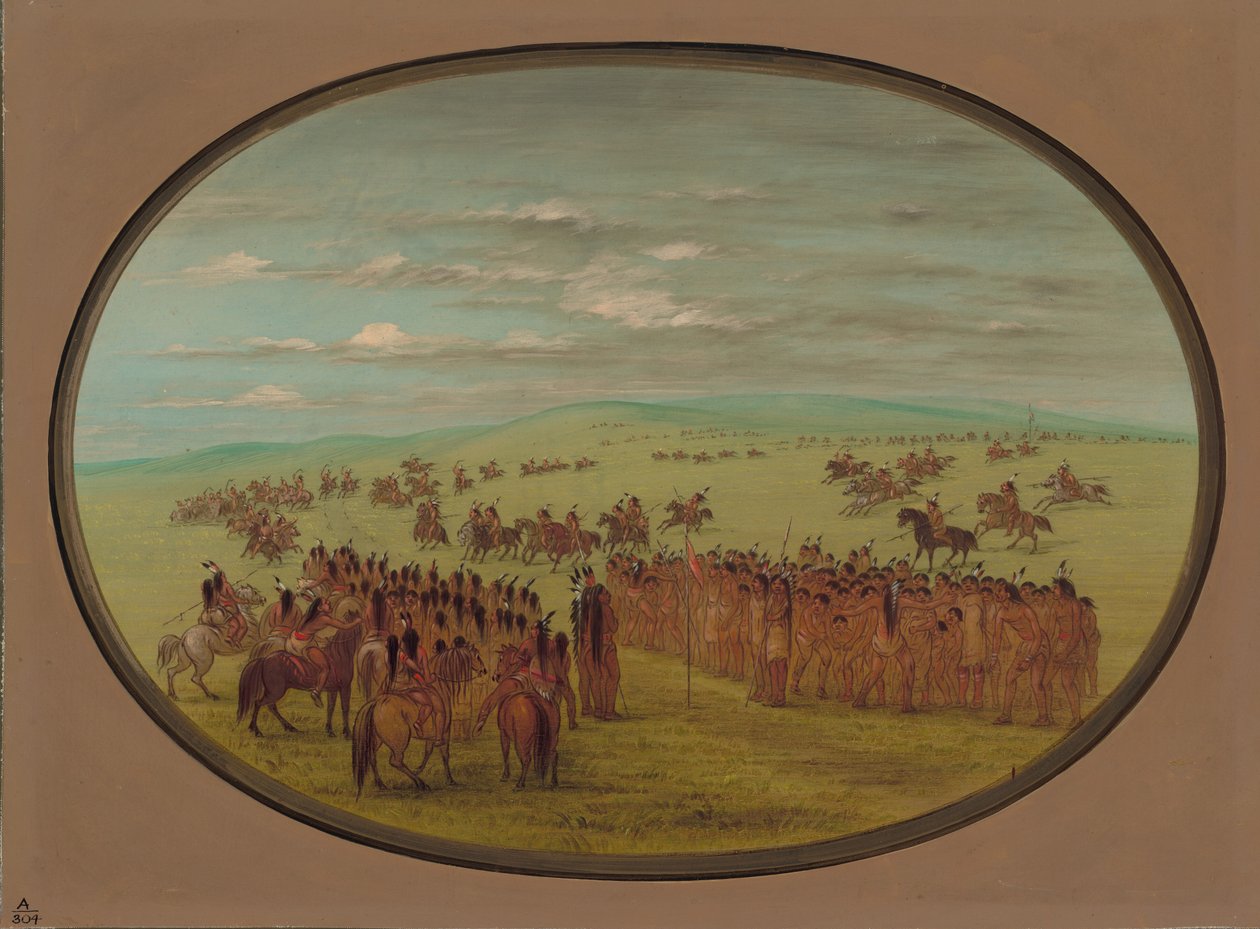 Horse Racing - Minatarrees by George Catlin