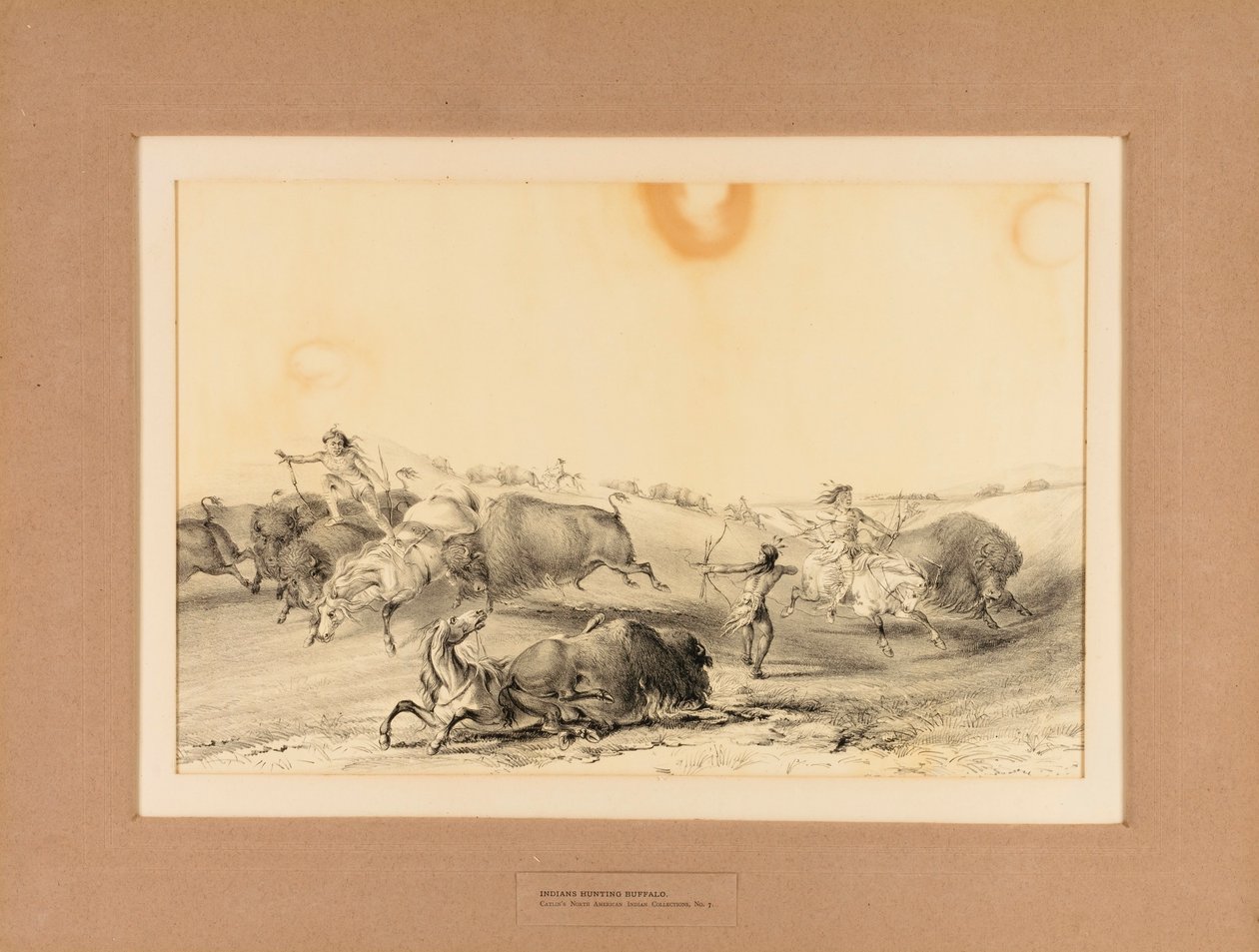 Indians Hunting Buffalo--no. 7 by George Catlin