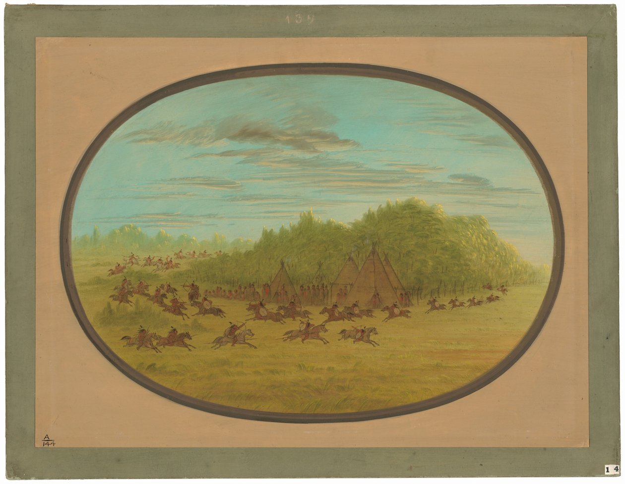 Sham Fight of the Comanches by George Catlin