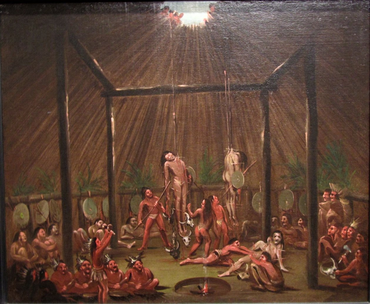 The Cutting Scene, Mandan-O-kee-pa Ceremony by George Catlin