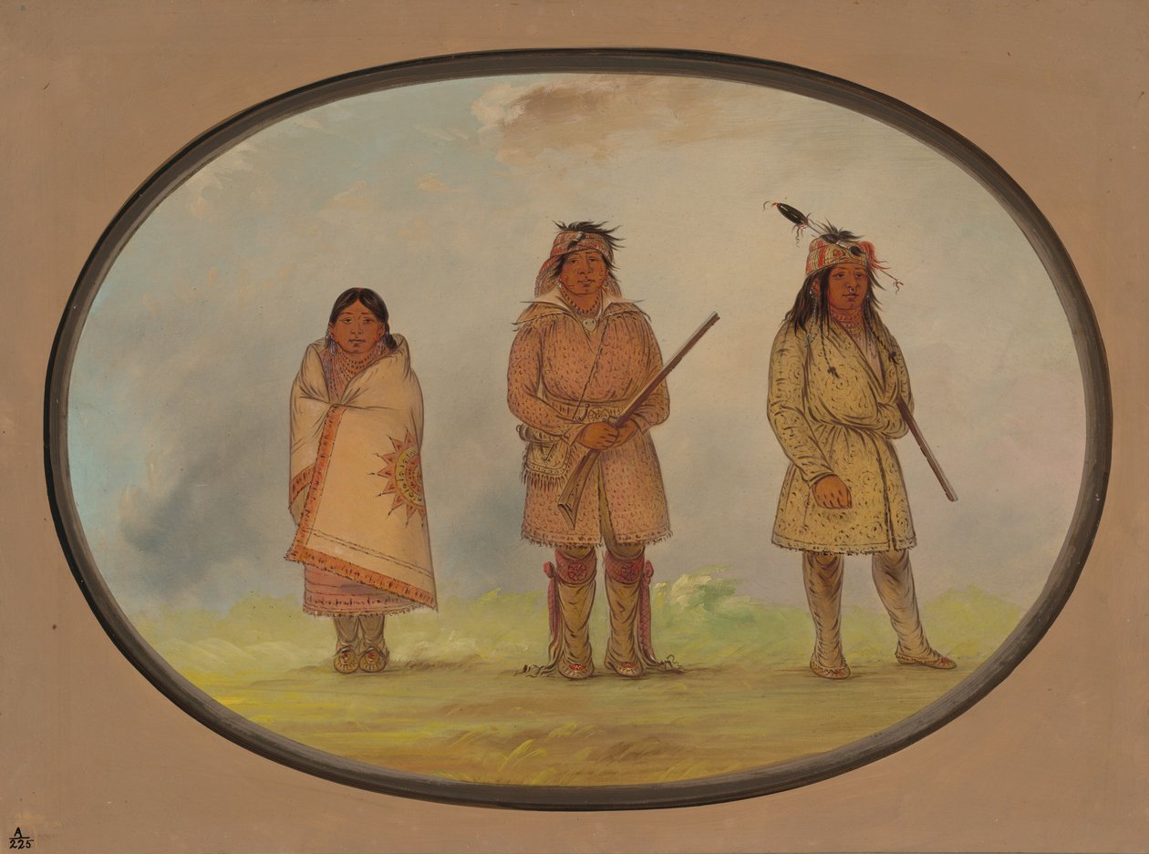 Three Delaware Indians by George Catlin