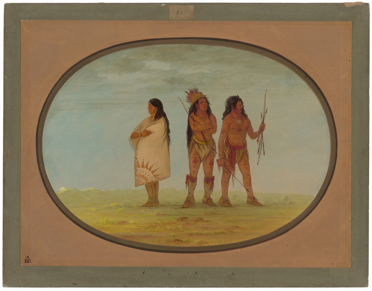 Three Navajo Indians by George Catlin
