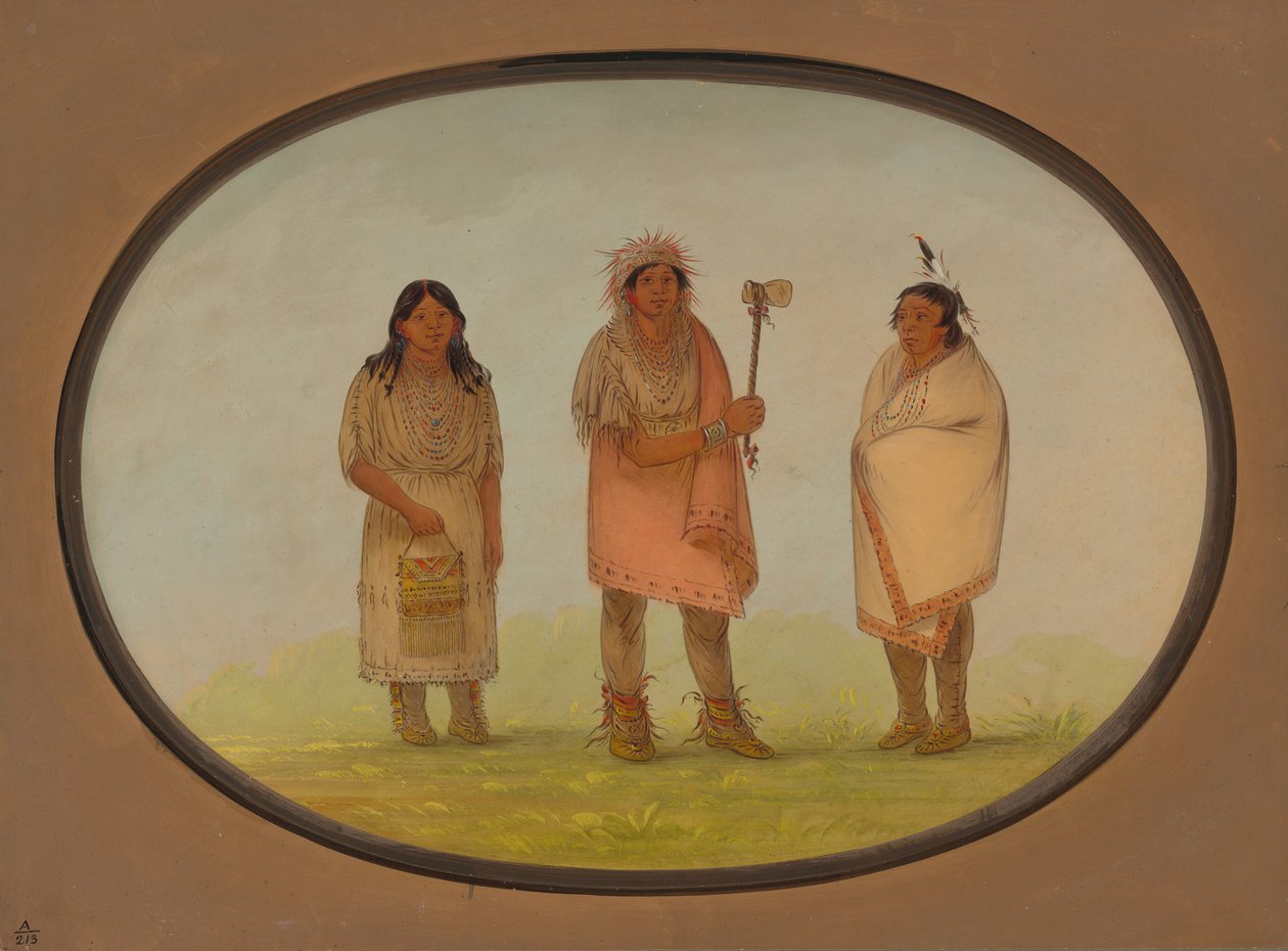 Three Piankeshaw Indians by George Catlin