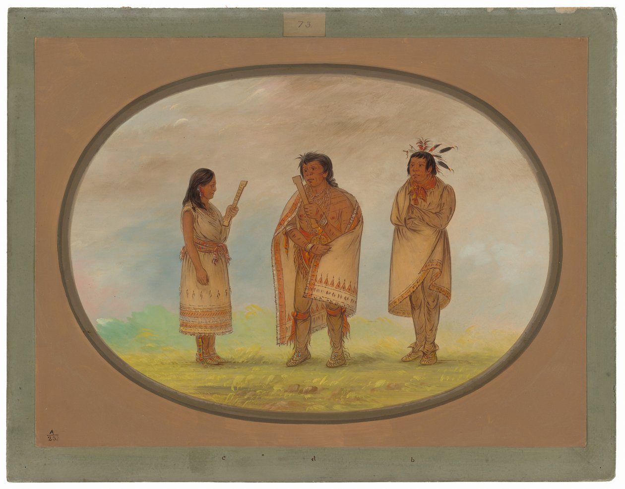 Three Potowotomie Indians by George Catlin