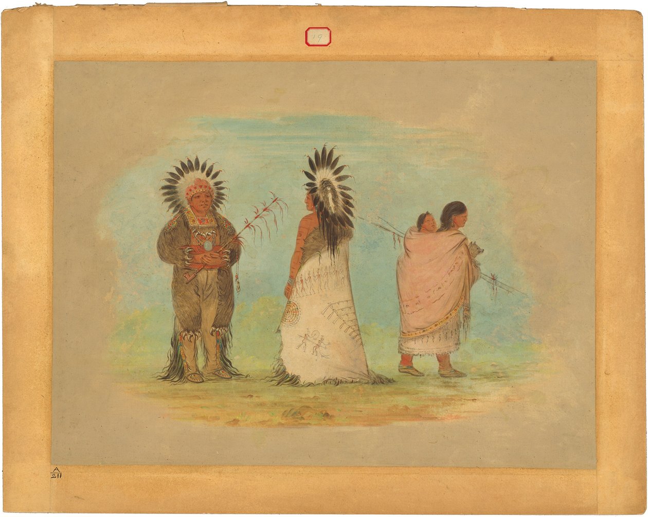 Two Ottoe Chiefs and a Woman by George Catlin