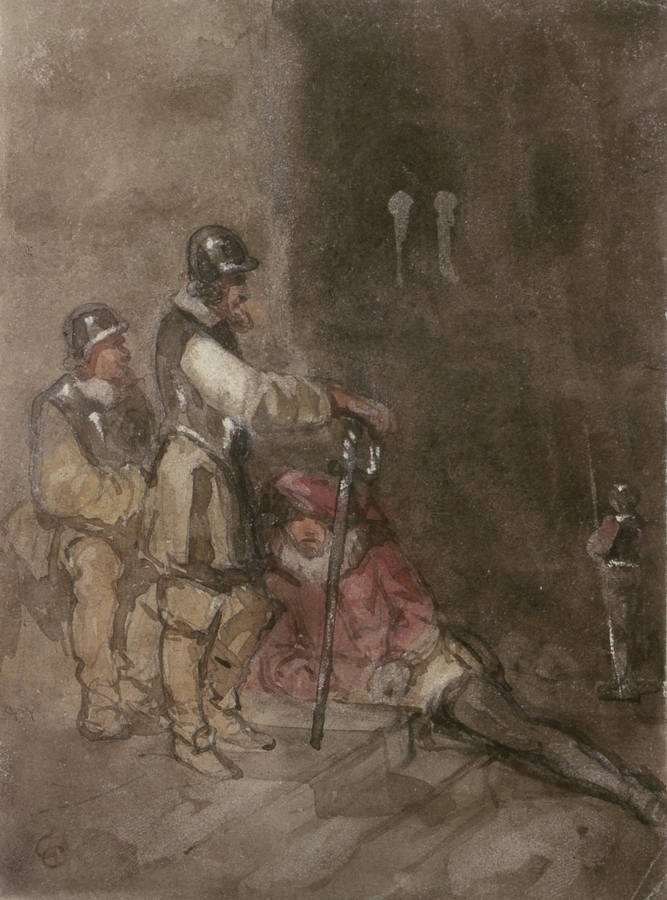 Unidentified Historical Subject, with Soldiers by George Cattermole