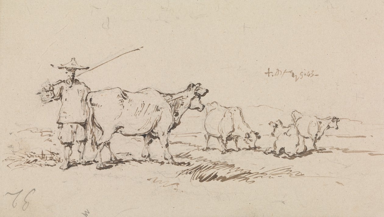 A Peasant with Cattle by George Chinnery