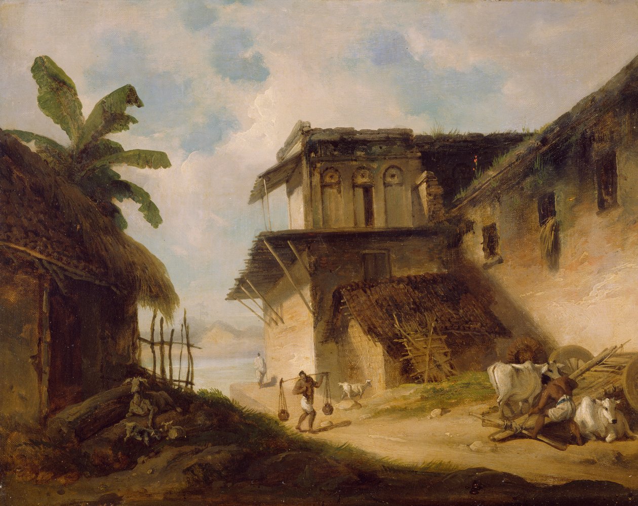 Bengal Village Scene by George Chinnery