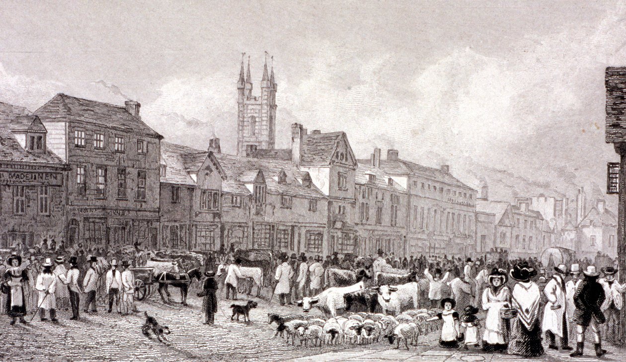 Smithfield Market, London, c1830 by George Cooke