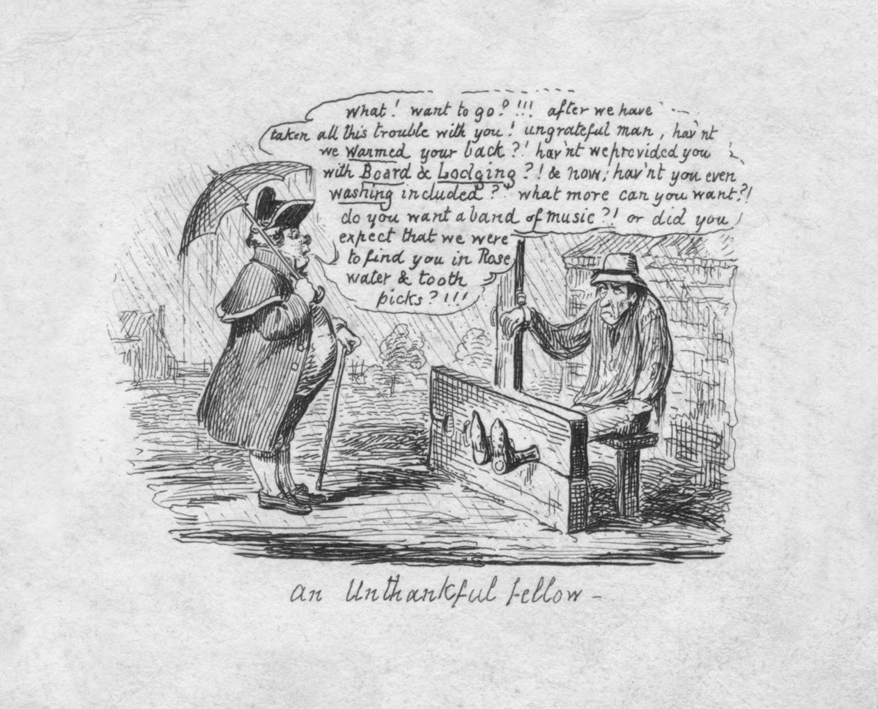 An Unthankful Fellow, 1829 by George Cruikshank