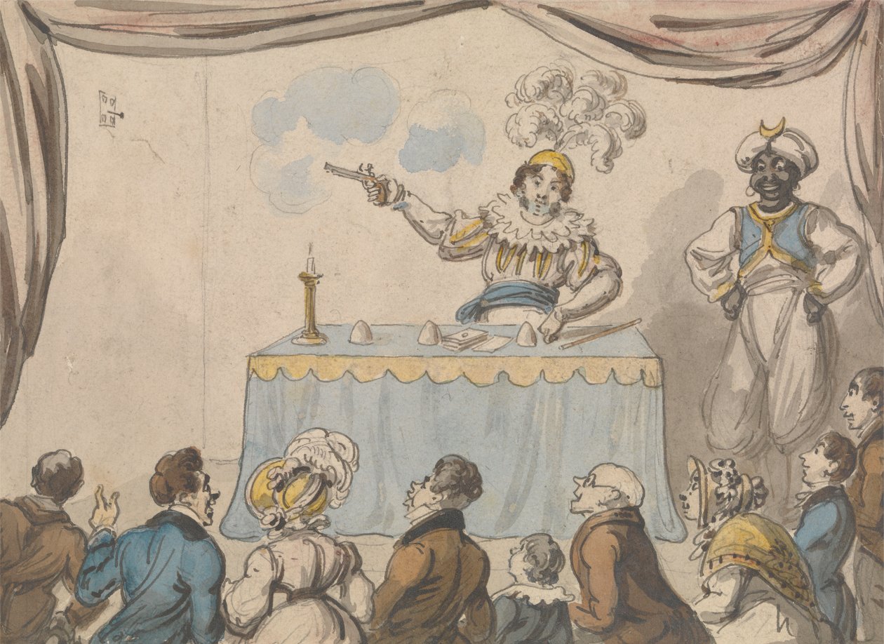 Conjurer with Pistol and Cards by George Cruikshank