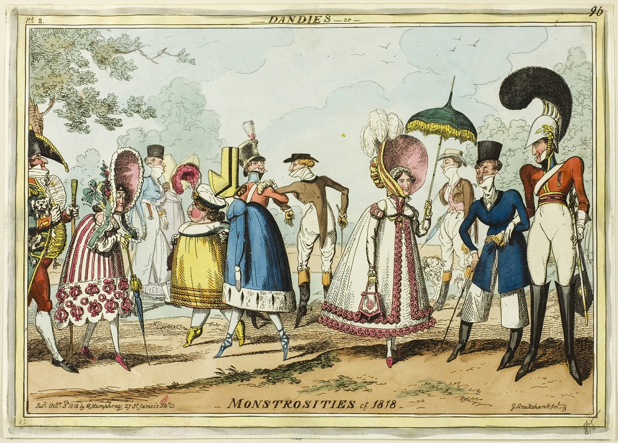 Dandies or Monstrosities of 1818 by George Cruikshank