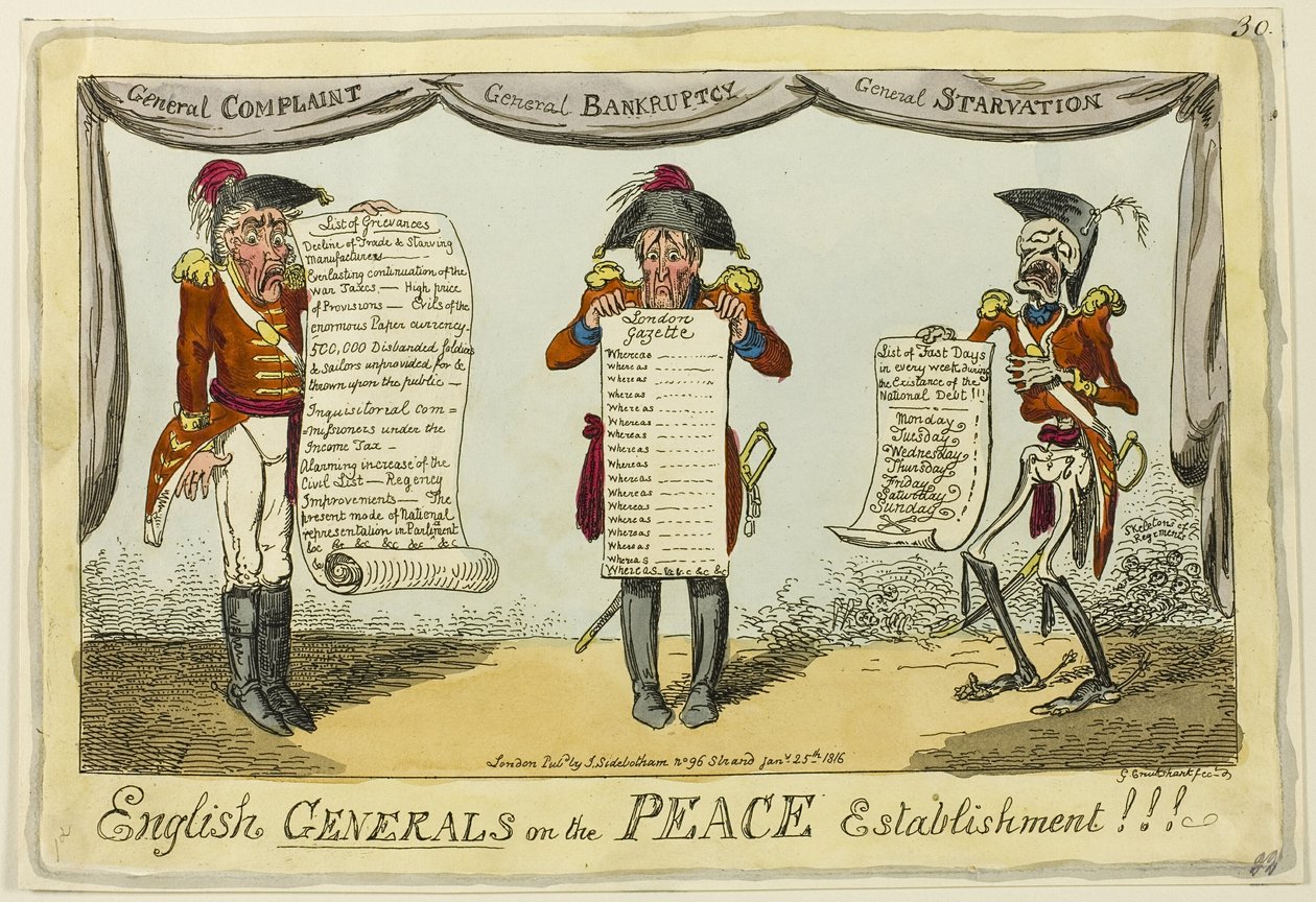 English Generals on the Peace Establishment by George Cruikshank