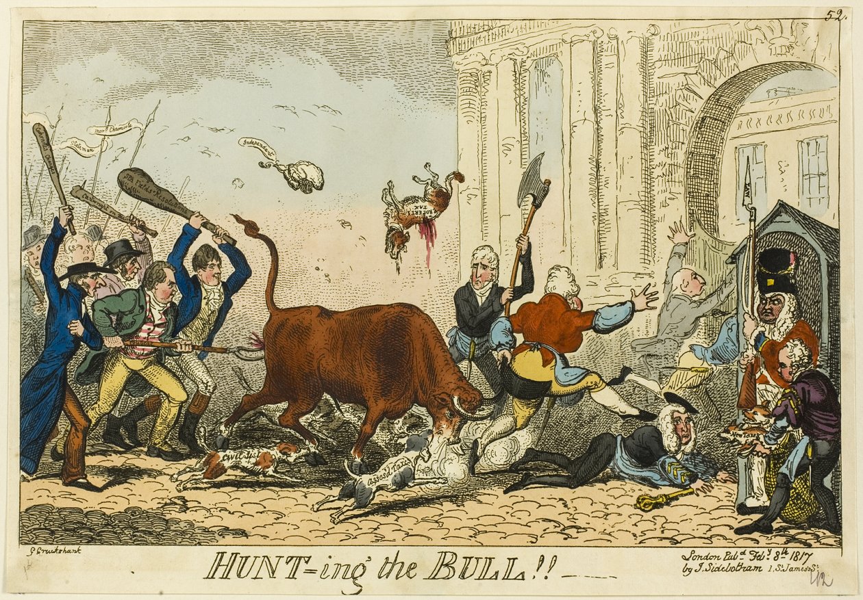 Hunting the Bull by George Cruikshank