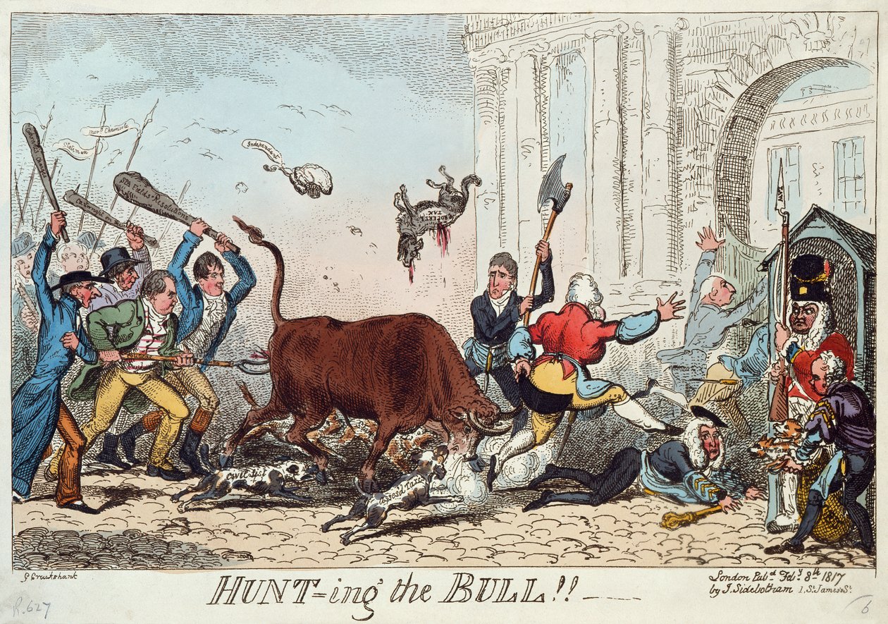 Hunting the Bull by George Cruikshank