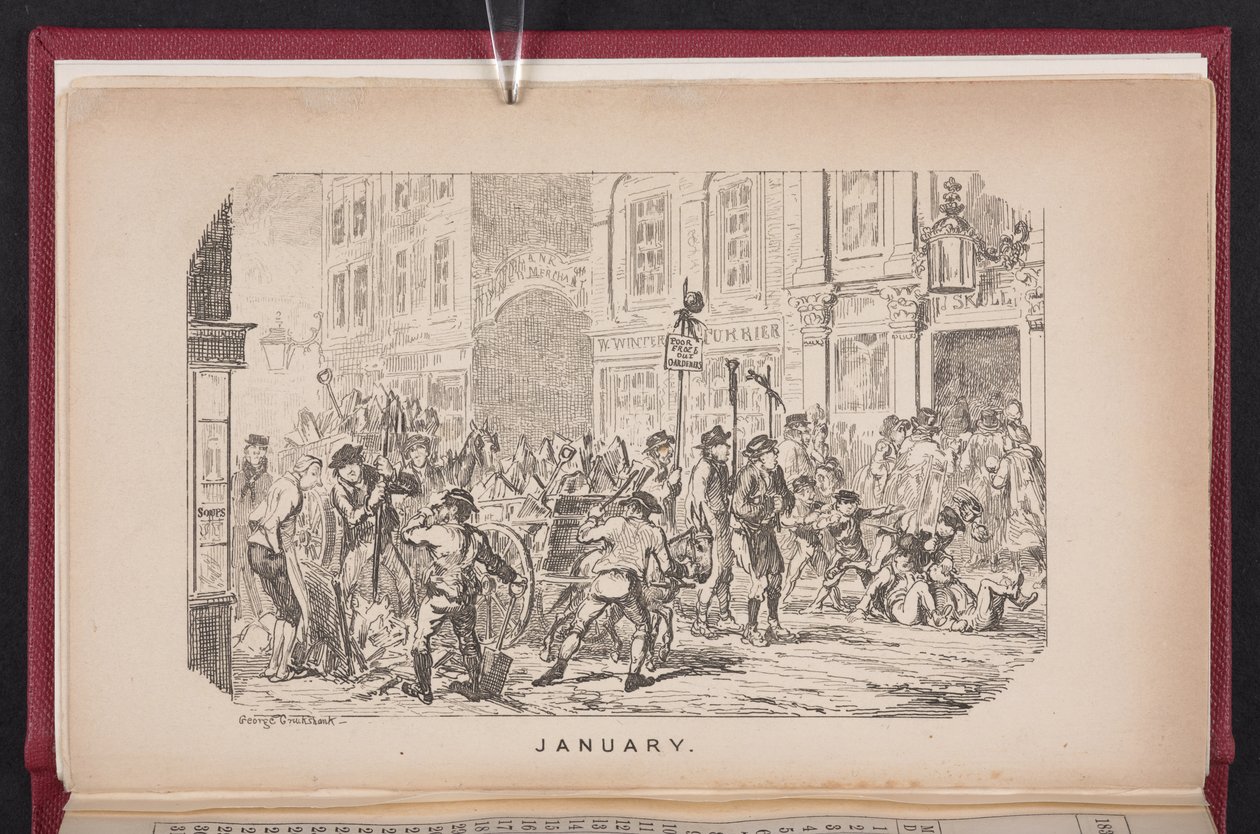 January from The Comic Almanack by George Cruikshank