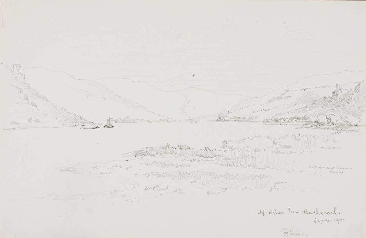 Up River from Bacharach, Rhine by George Elbert Burr