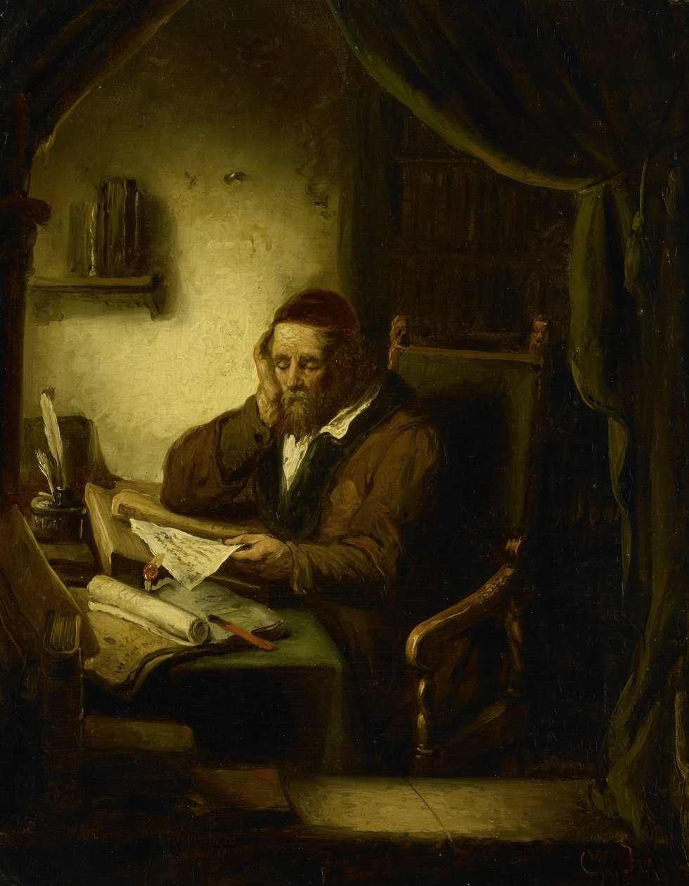 Old Man in His Study by George Gillis Haanen