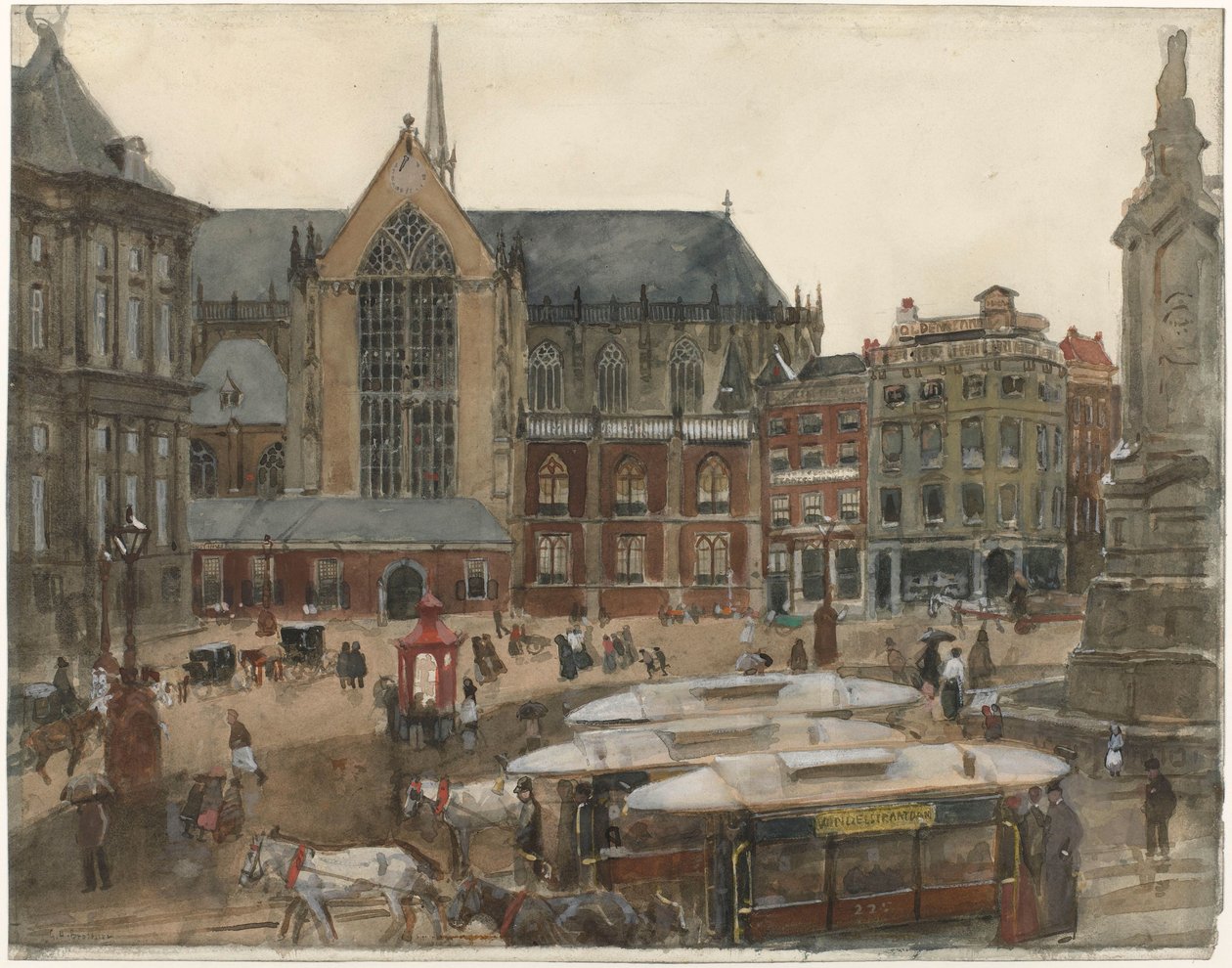 The Dam in Amsterdam by George Hendrik Breitner