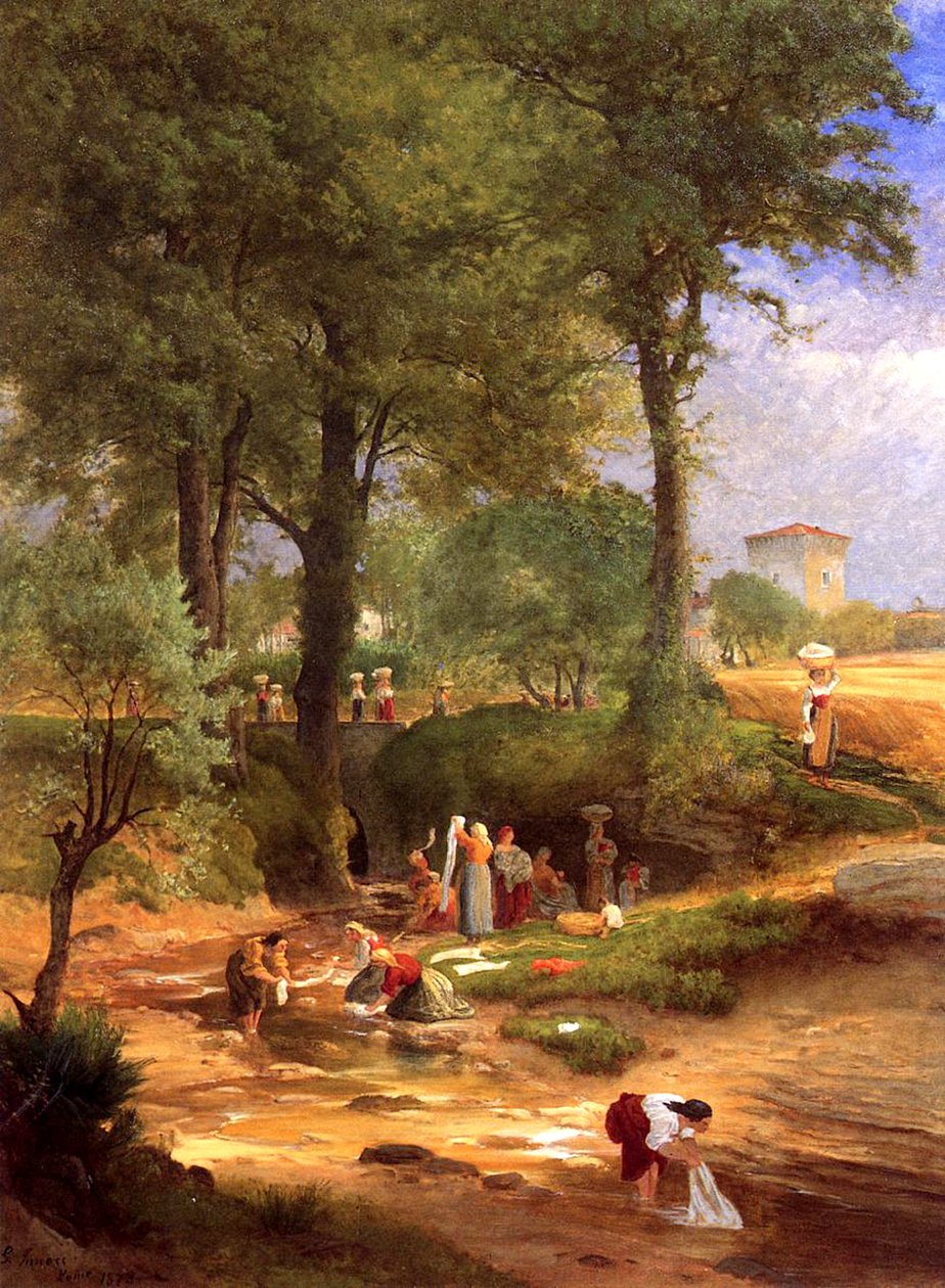 Washing Day near Perugia, Italy by George Inness