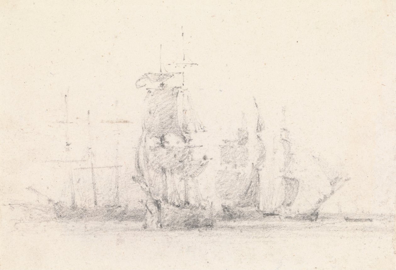 Study of Sailing Ships by George Jones