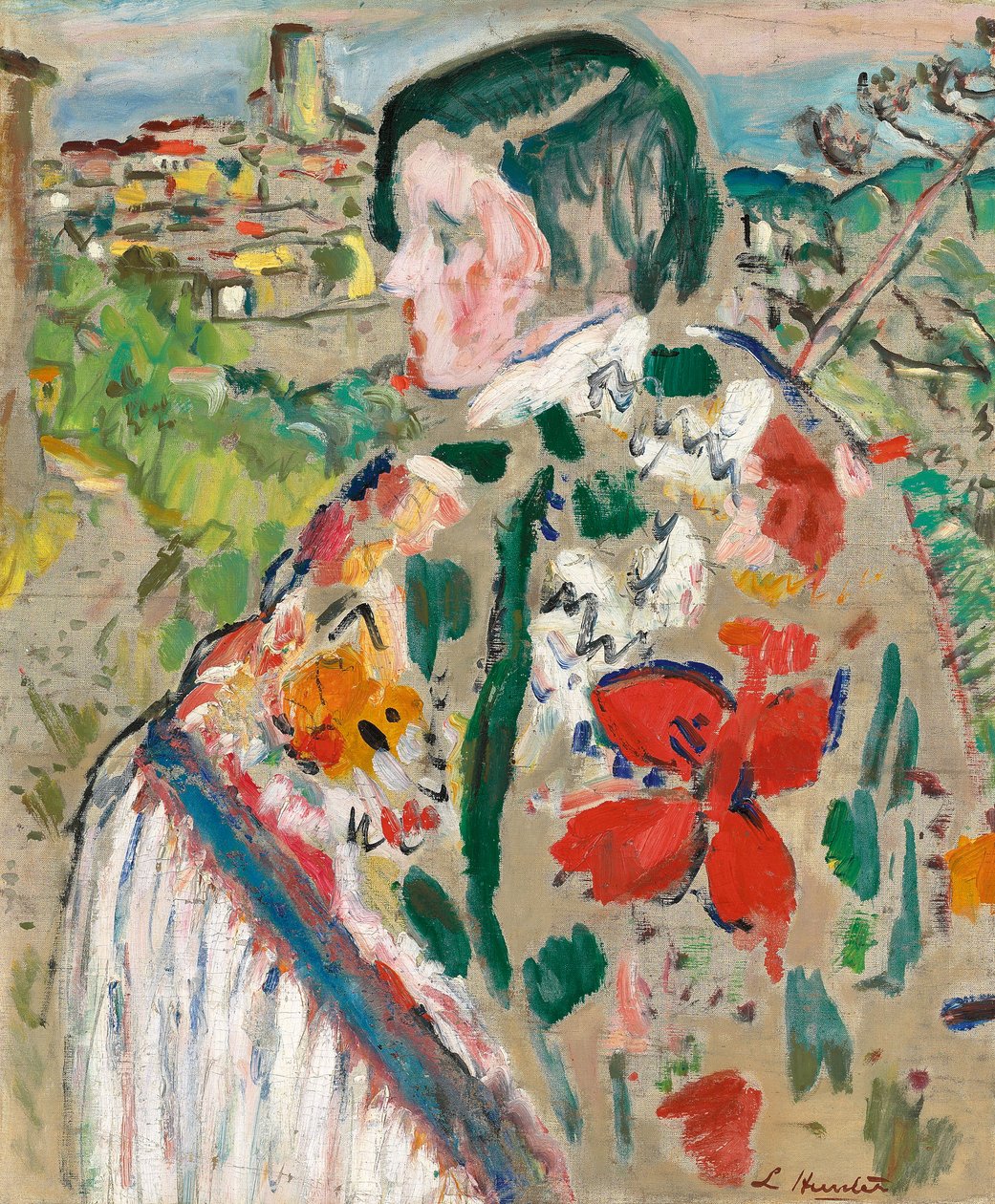 Girl in a Shawl by George Leslie Hunter
