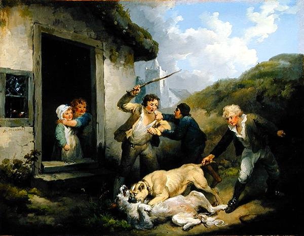 Dogs Fighting by George Morland