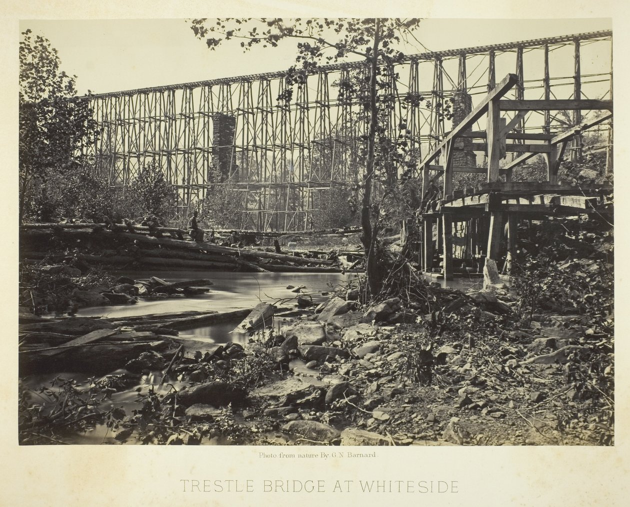 Trestle Bridge at Whiteside by George N. Barnard