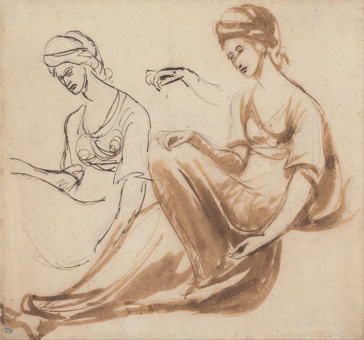 Studies of a Seated Woman by George Romney
