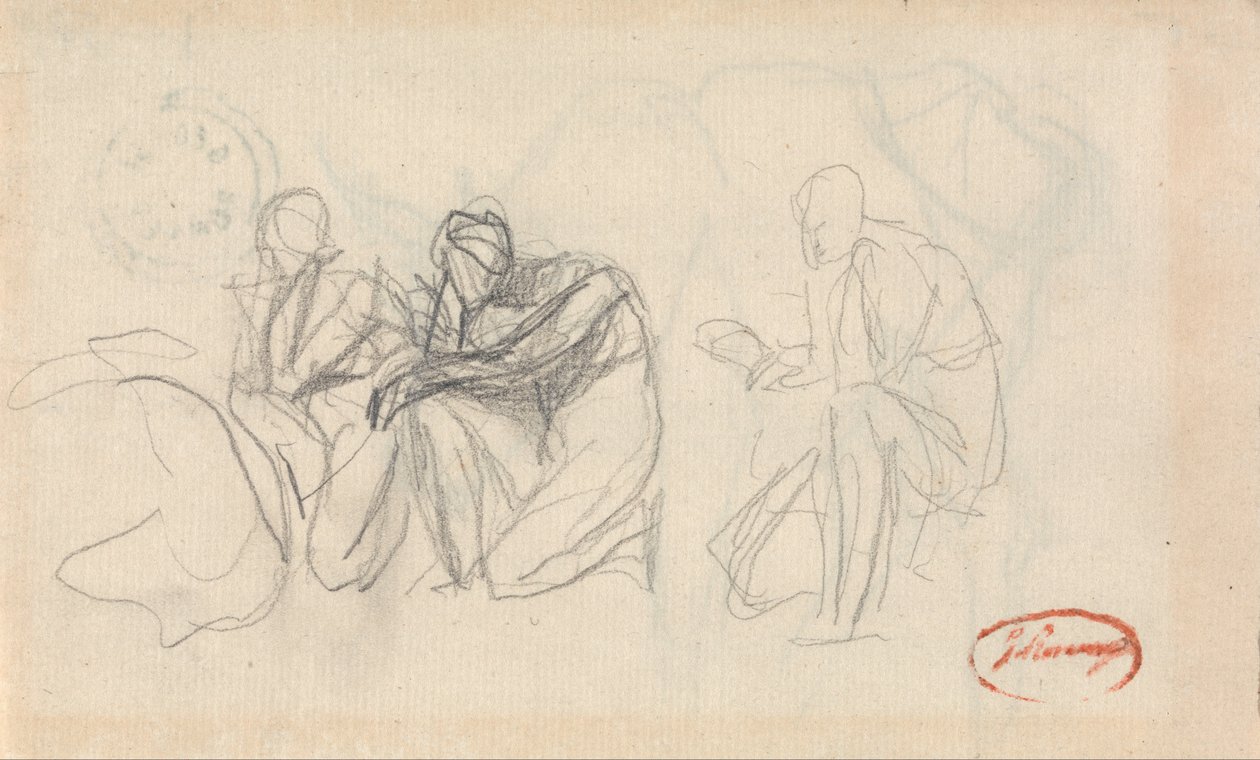 Three Kneeling Figures by George Romney