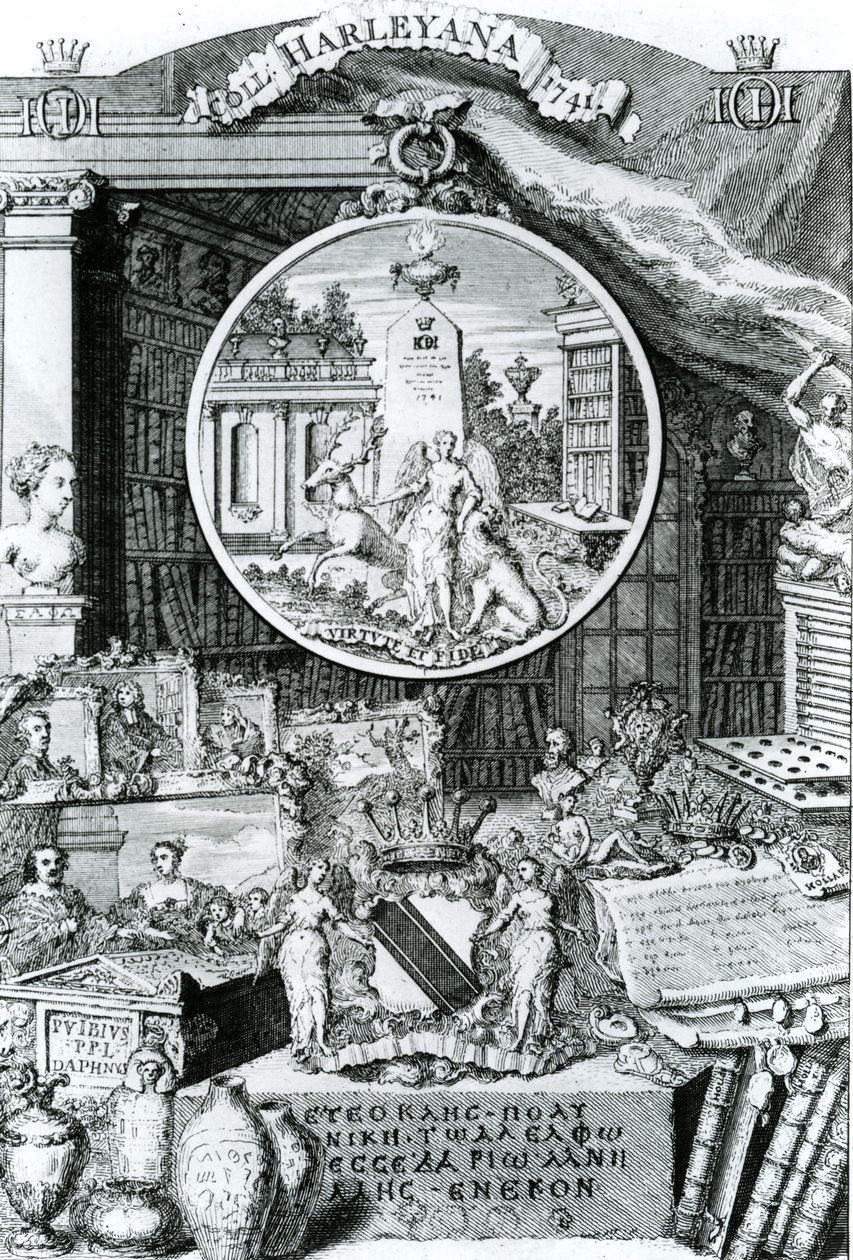 Bookplate of Lord Harley by George Vertue