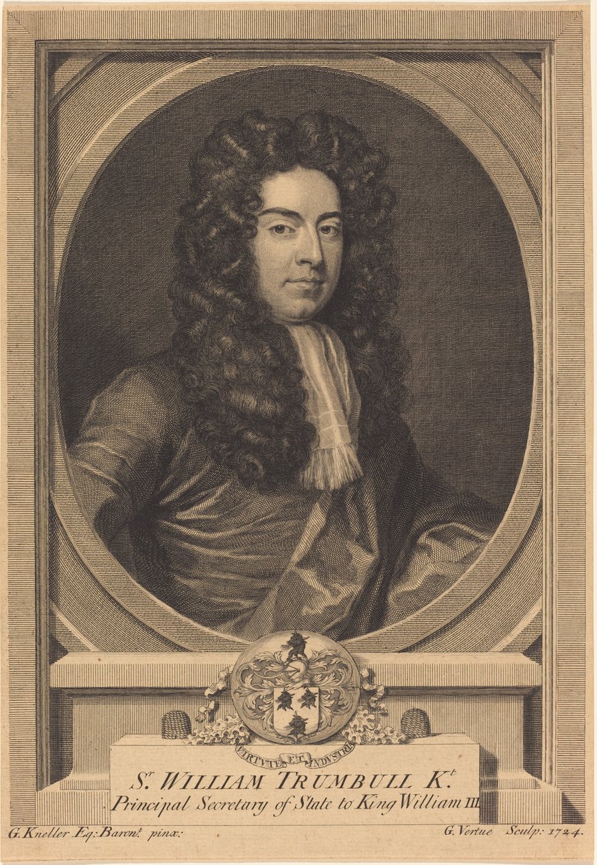 William Trumbull by George Vertue after Sir Godfrey Kneller
