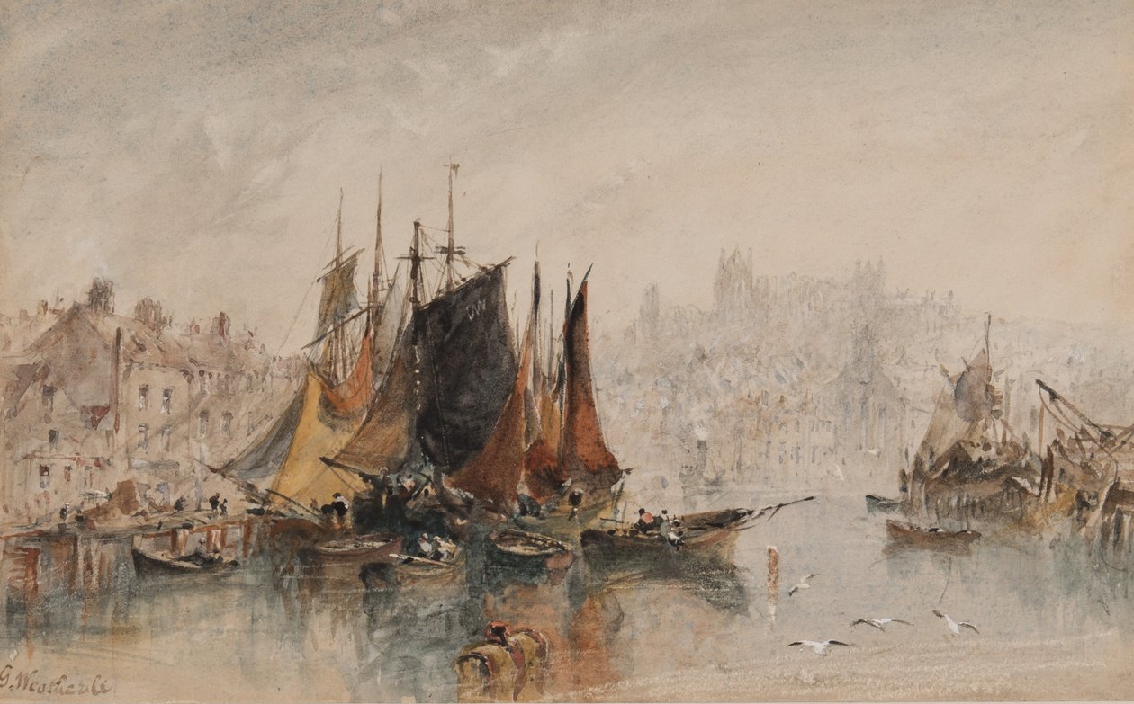 Whitby Harbour by George Weatherill