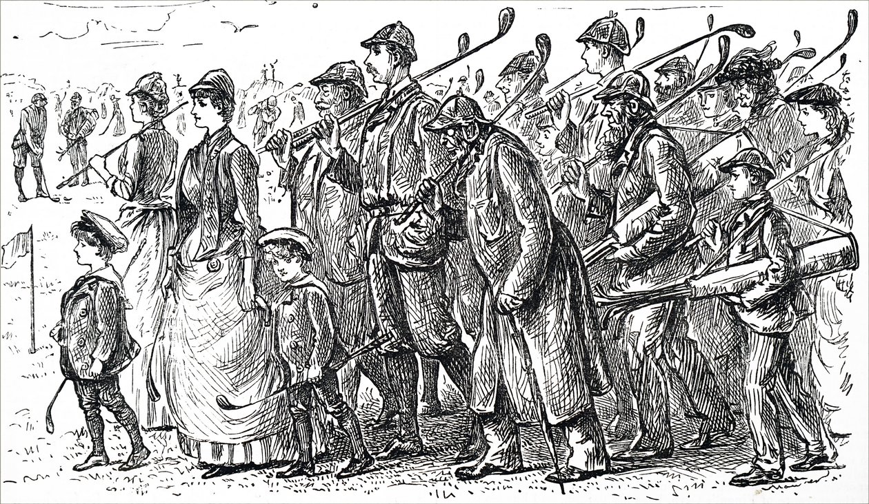 The growing popularity of golf by George du Maurier