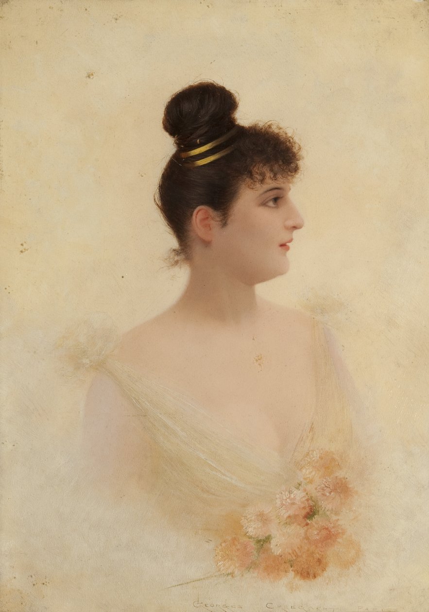Bust Portrait of a Girl by Georges Croegaert