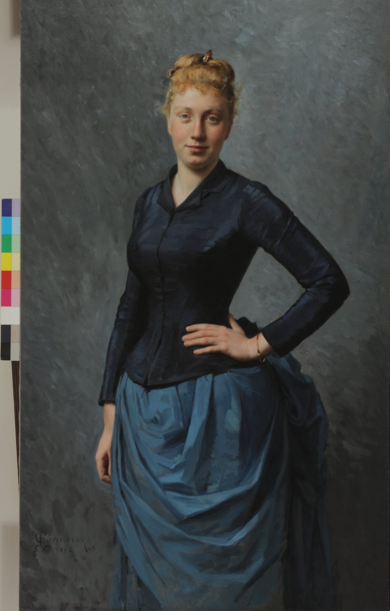 Portrait of a Young Woman in Blue, 1886 by Georges Jean Louis Cormeray
