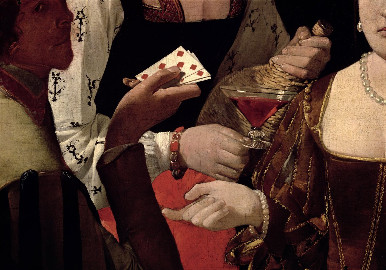 The Cheat with the Ace of Diamonds, (detail) by Georges de La Tour