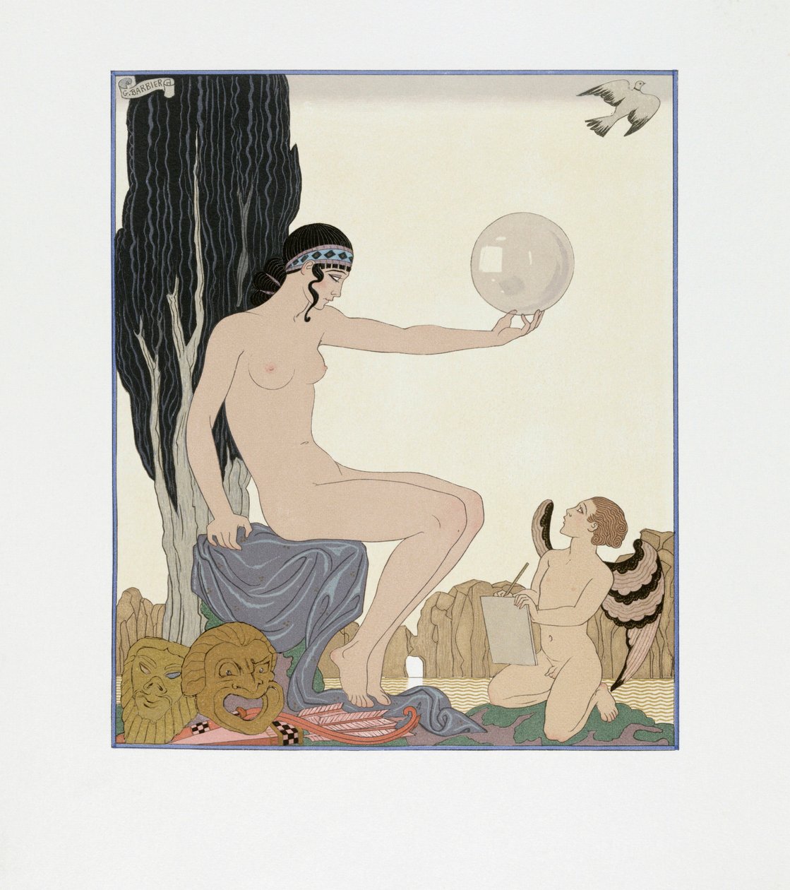 A Muse Inspires an Artist by Georges Barbier