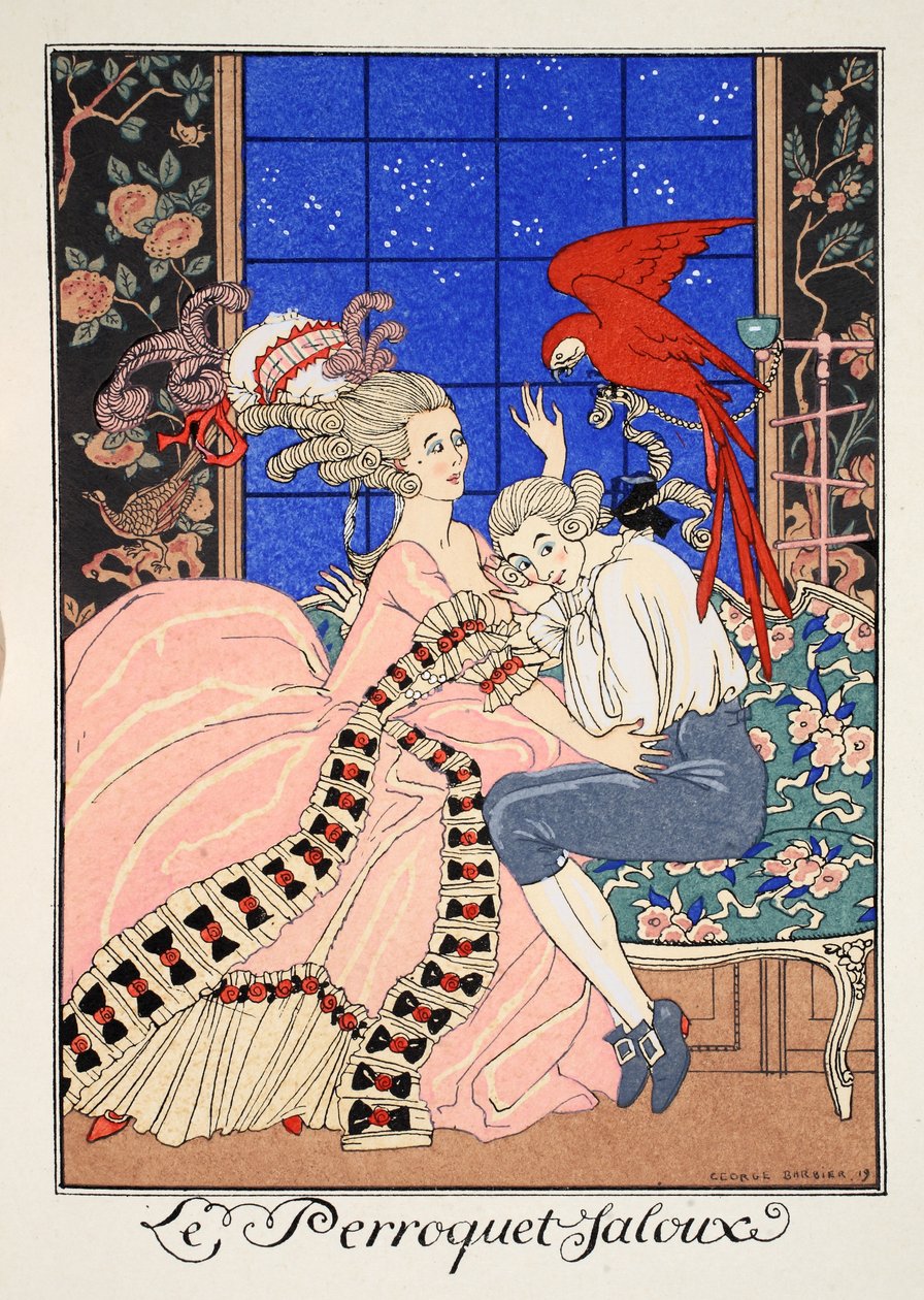 The Jealous Parrot by Georges Barbier