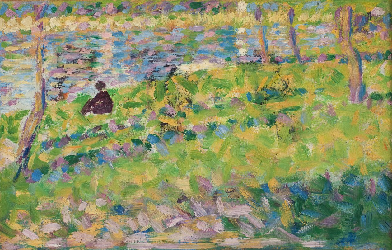 Landscape, Seated Man by Georges Pierre Seurat