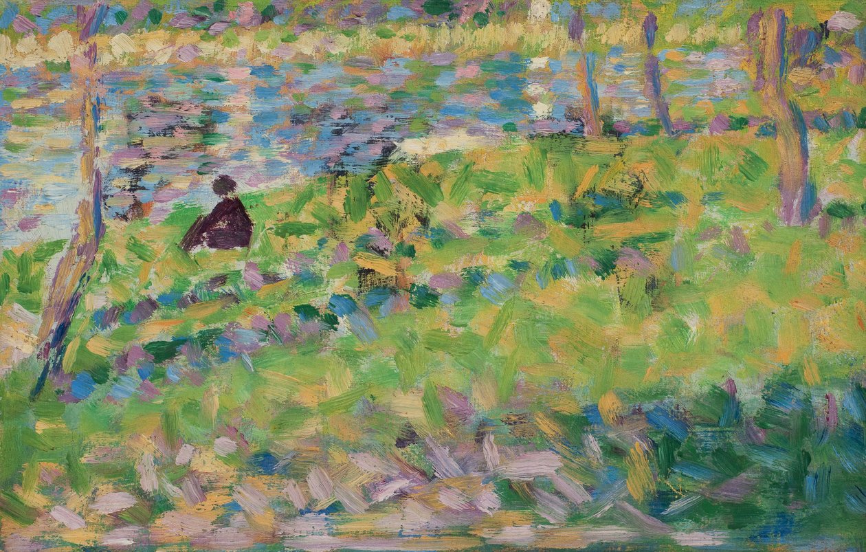 Landscape, Seated Man by Georges Seurat