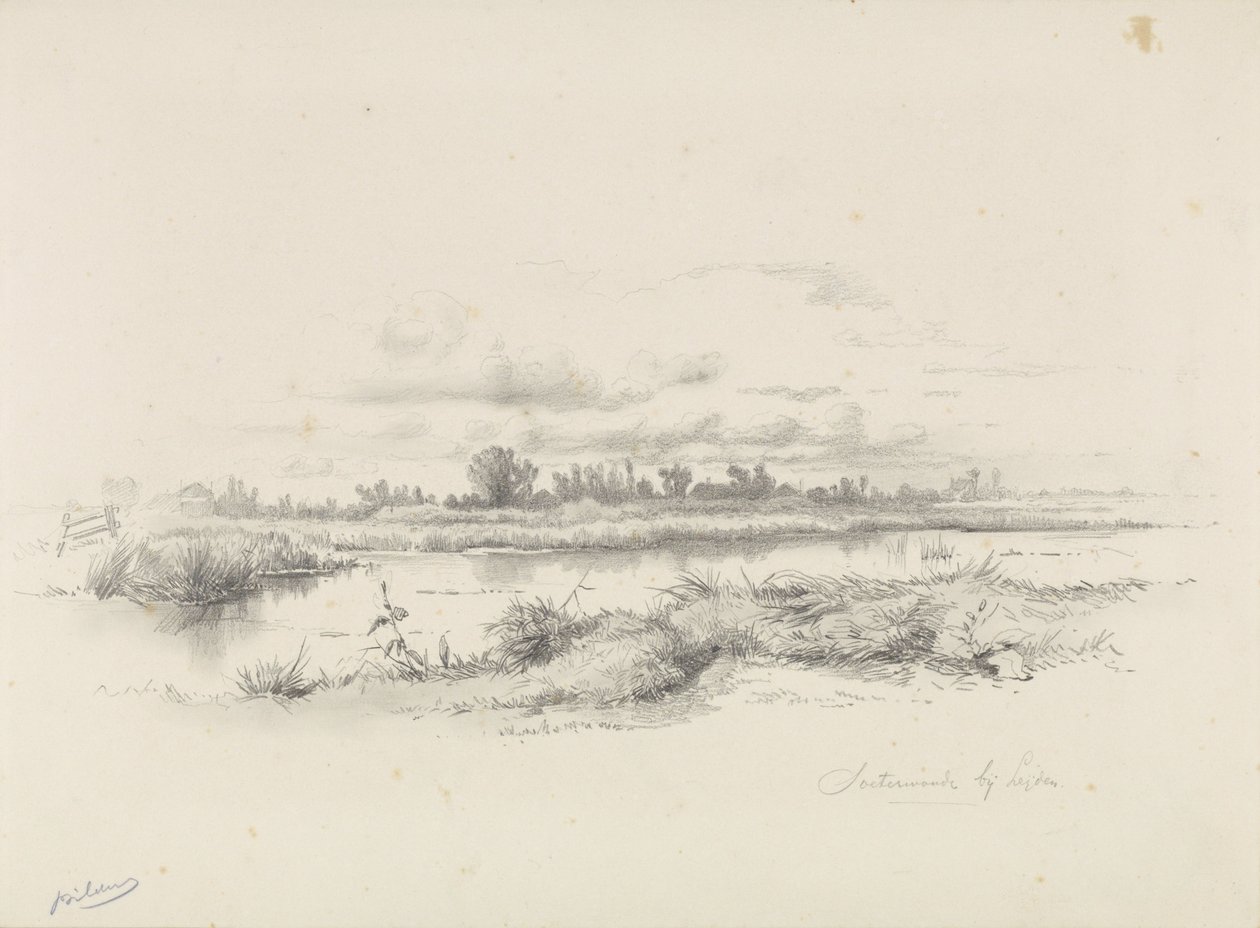 View over the Water at Zoeterwoude near Leiden by Gerard Bilders