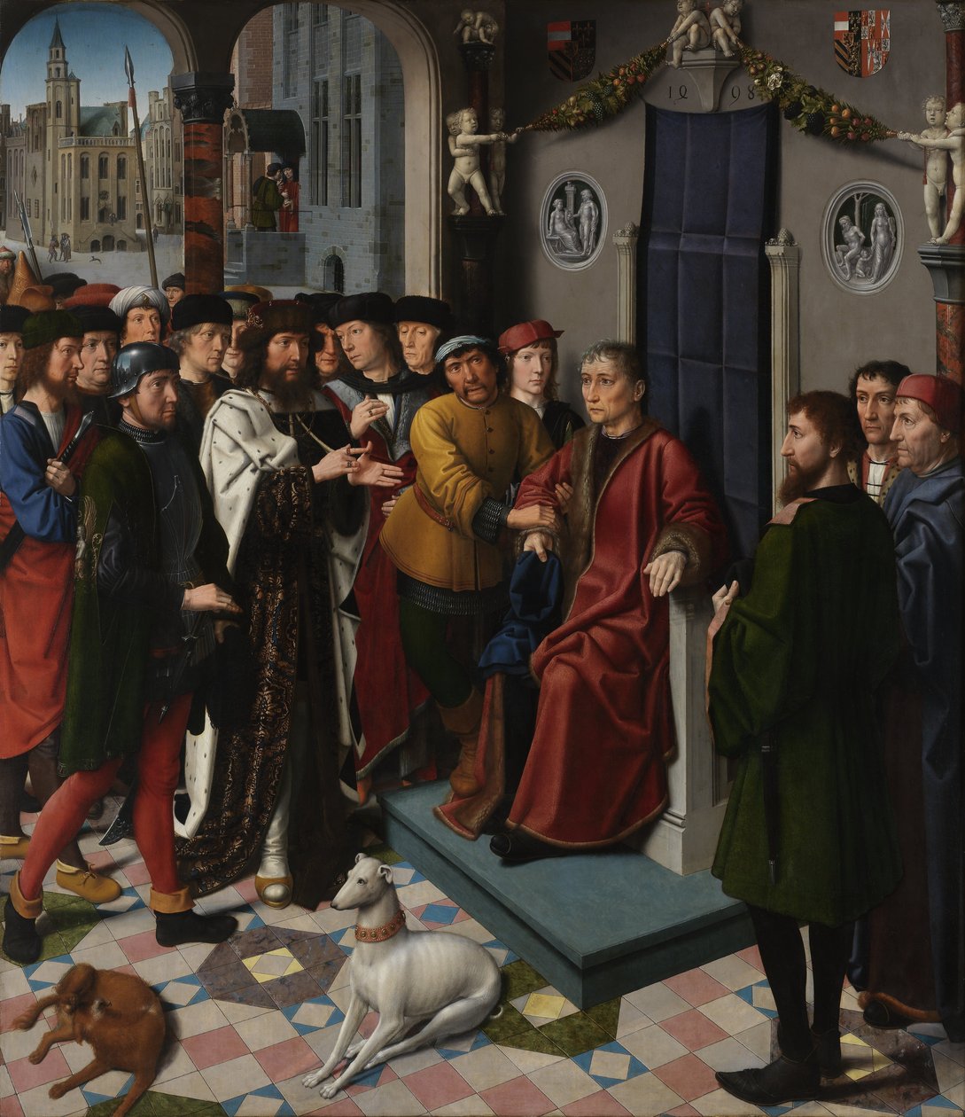 Justice Diptych for the Council Chamber of Bruges Town Hall (Panel 1 - The Capture of the Corrupt Judge Sisamnes) by Gerard David