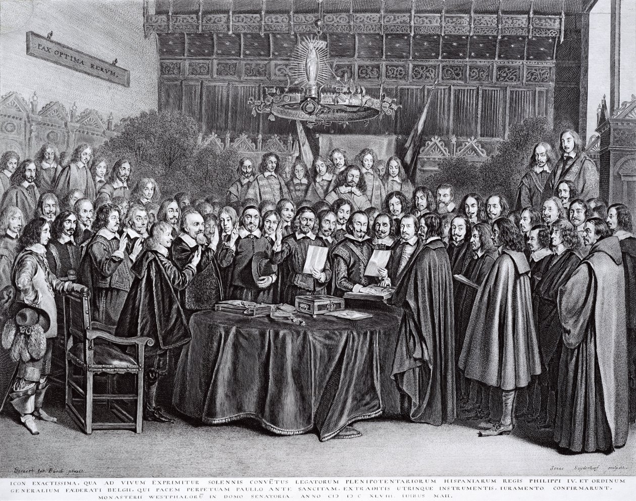 The Swearing of the Oath of Ratification of the Treaty of Westphalia at Munster, 24th October 1648 by Gerard ter Borch