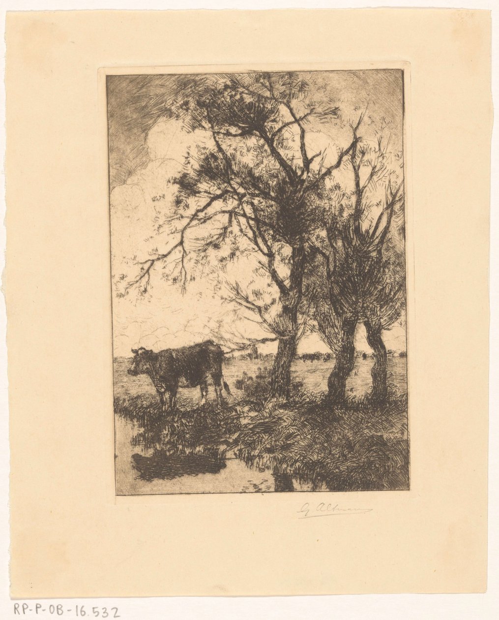 Cow by the Waterside by Gerard Altmann (signed by artist)