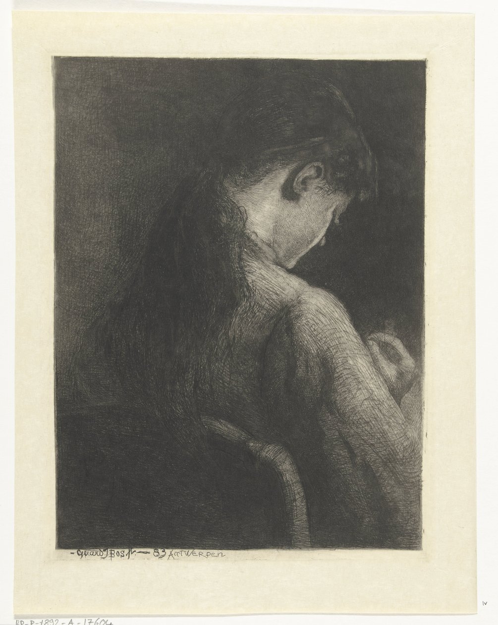 Seated Girl, Seen from the Back by Gerard Jan Bos