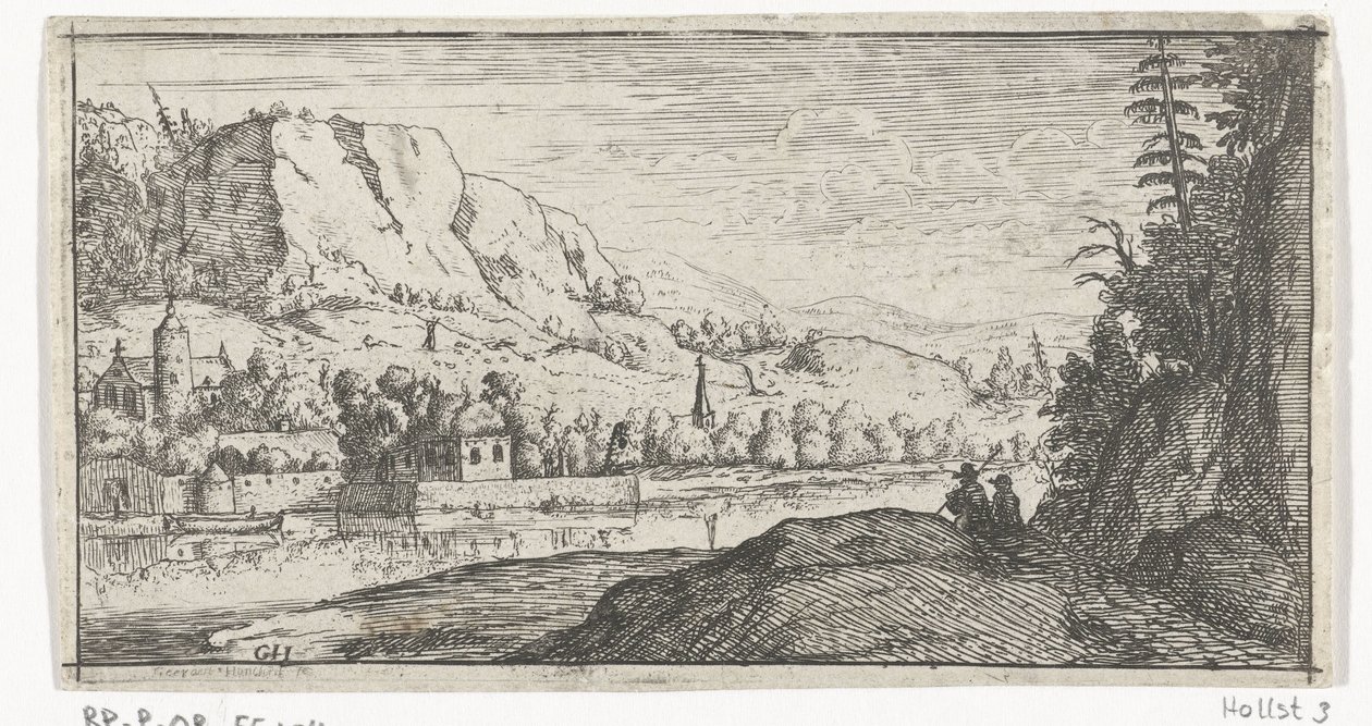 River in a Mountain Landscape by Gerard van Honthorst