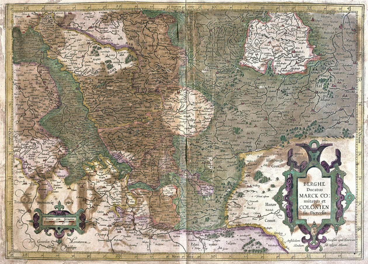 Cologne, Waldeck (Hesse), Germany (engraving) by Gerardus Mercator
