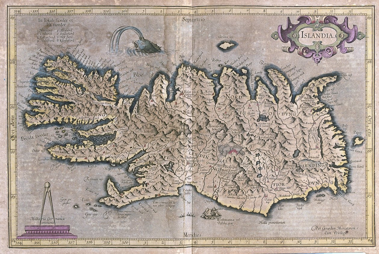 Iceland by Gerardus Mercator