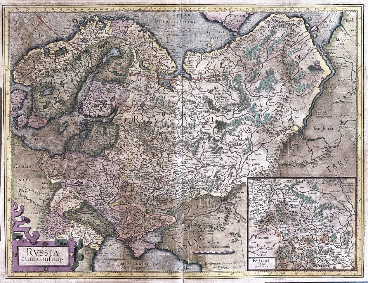 Russia (engraving) by Gerardus Mercator